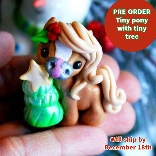 PRE ORDER Tiny Pony With Tiny Christmas Tree