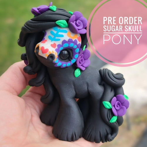 PRE ORDER sugar skull pony black/white